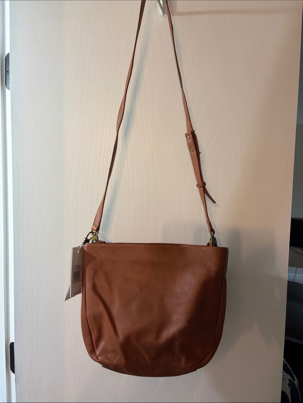The Sak “The 120” Brown Leather Crossbody Bag - Adjustable Strap; color Cognac